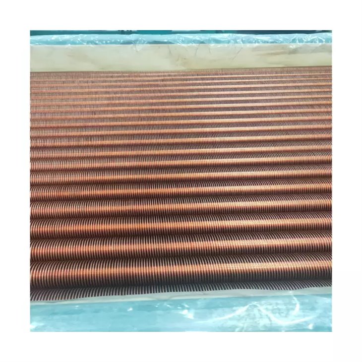 Intercambiador de calor de tubo metálico de cobre y aletas